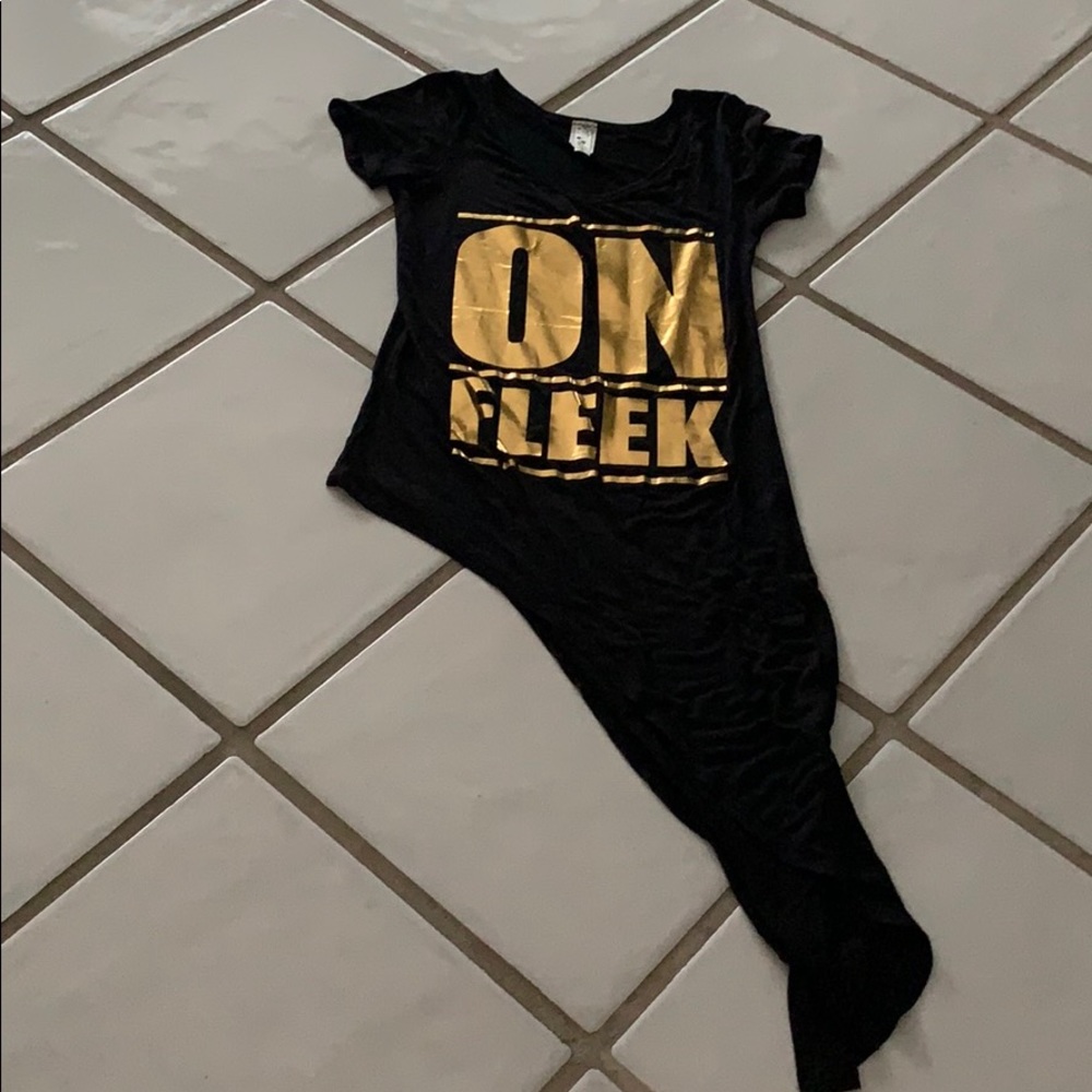 Black and Gold On Fleek Asymmetrical Top